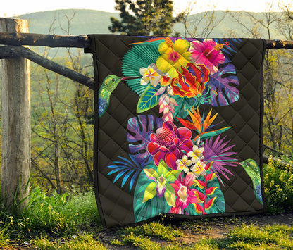 Tropical Hummingbird Print Quilt