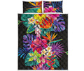Tropical Hummingbird Print Quilt Bed Set