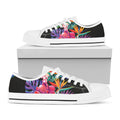 Tropical Hummingbird Print White Low Top Sneakers
