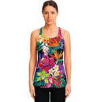 Tropical Hummingbird Print Women's Racerback Tank Top