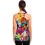 Tropical Hummingbird Print Women's Racerback Tank Top