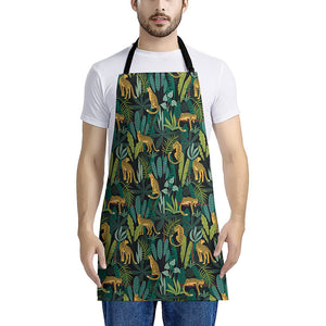 Tropical Jaguar Pattern Print Apron