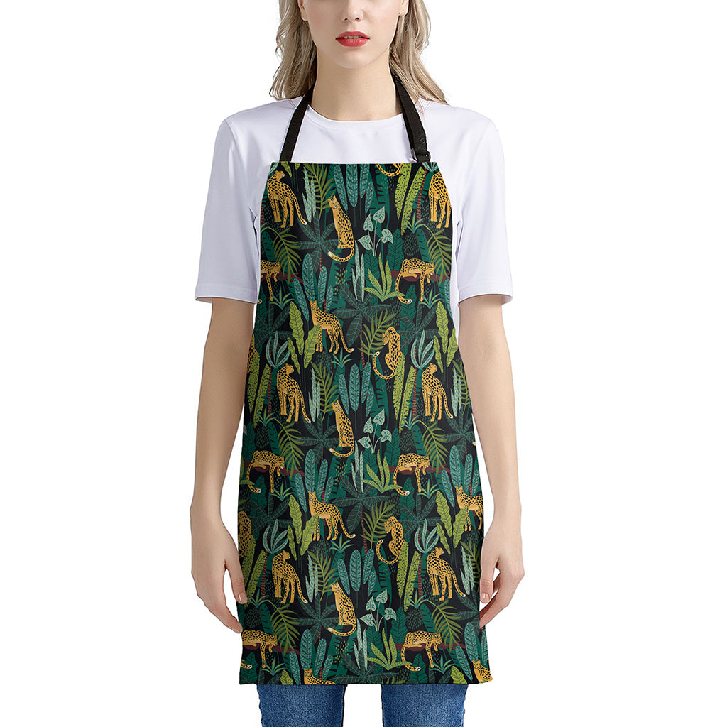 Tropical Jaguar Pattern Print Apron