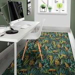 Tropical Jaguar Pattern Print Area Rug
