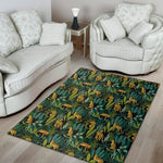 Tropical Jaguar Pattern Print Area Rug
