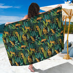 Tropical Jaguar Pattern Print Beach Sarong Wrap