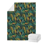 Tropical Jaguar Pattern Print Blanket