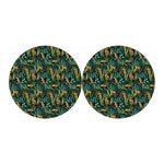Tropical Jaguar Pattern Print Car Coasters