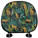 Tropical Jaguar Pattern Print Car Headrest Covers