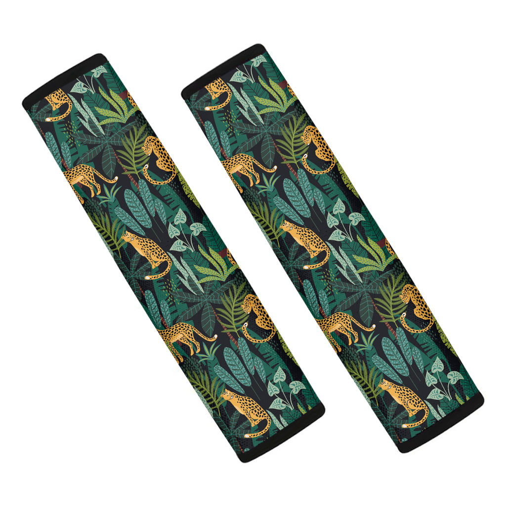 Tropical Jaguar Pattern Print Car Seat Belt Covers
