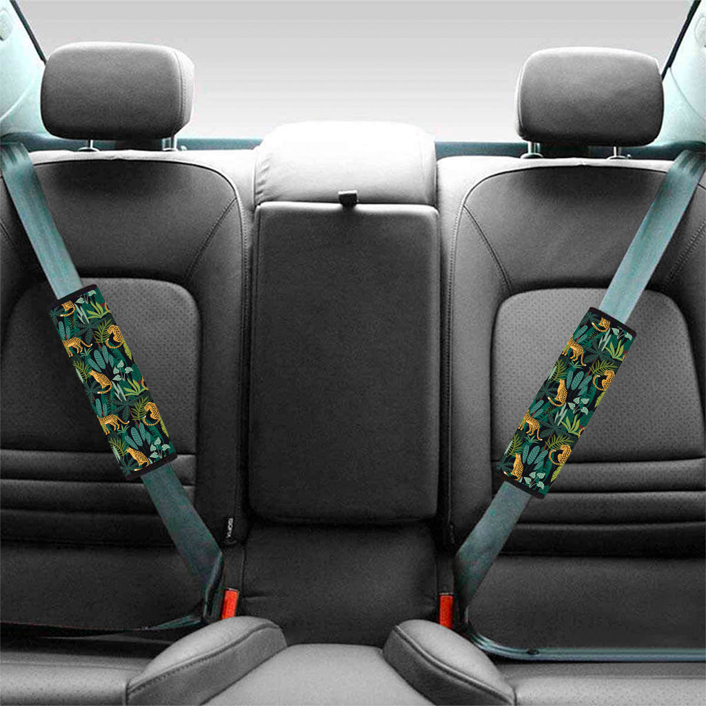 Tropical Jaguar Pattern Print Car Seat Belt Covers