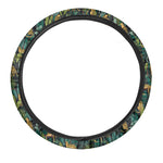 Tropical Jaguar Pattern Print Car Steering Wheel Cover