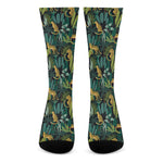 Tropical Jaguar Pattern Print Crew Socks