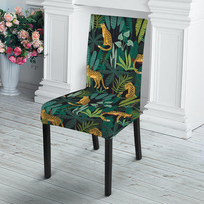 Tropical Jaguar Pattern Print Dining Chair Slipcover