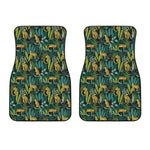Tropical Jaguar Pattern Print Front Car Floor Mats