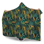 Tropical Jaguar Pattern Print Hooded Blanket