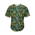 Tropical Jaguar Pattern Print Men's Baseball Jersey