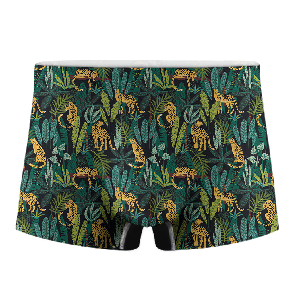 Tropical Jaguar Pattern Print Men's Boxer Briefs