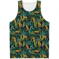 Tropical Jaguar Pattern Print Men's Tank Top