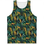 Tropical Jaguar Pattern Print Men's Tank Top