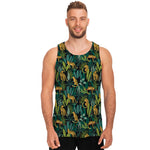 Tropical Jaguar Pattern Print Men's Tank Top
