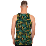 Tropical Jaguar Pattern Print Men's Tank Top