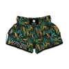 Tropical Jaguar Pattern Print Muay Thai Boxing Shorts