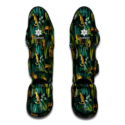 Tropical Jaguar Pattern Print Muay Thai Shin Guard