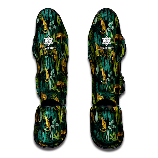 Tropical Jaguar Pattern Print Muay Thai Shin Guard