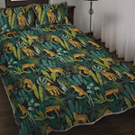 Tropical Jaguar Pattern Print Quilt Bed Set