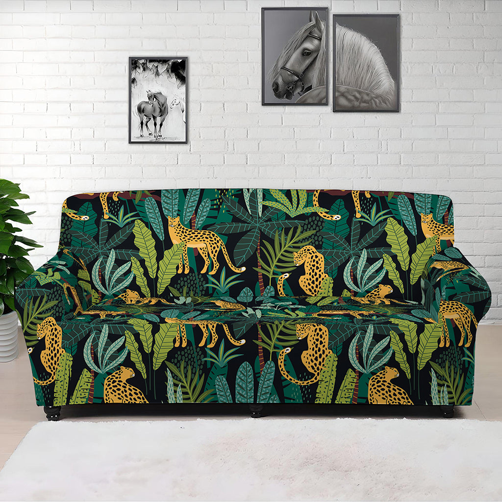 Tropical Jaguar Pattern Print Sofa Cover