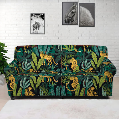 Tropical Jaguar Pattern Print Sofa Cover