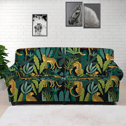 Tropical Jaguar Pattern Print Sofa Cover