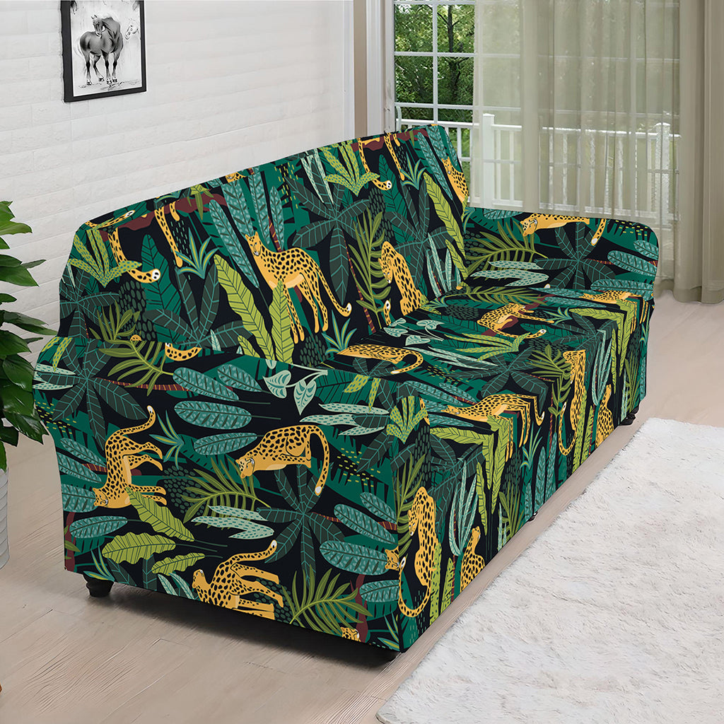 Tropical Jaguar Pattern Print Sofa Cover