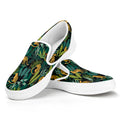 Tropical Jaguar Pattern Print White Slip On Sneakers