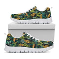 Tropical Jaguar Pattern Print White Running Shoes