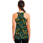 Tropical Jaguar Pattern Print Women's Racerback Tank Top