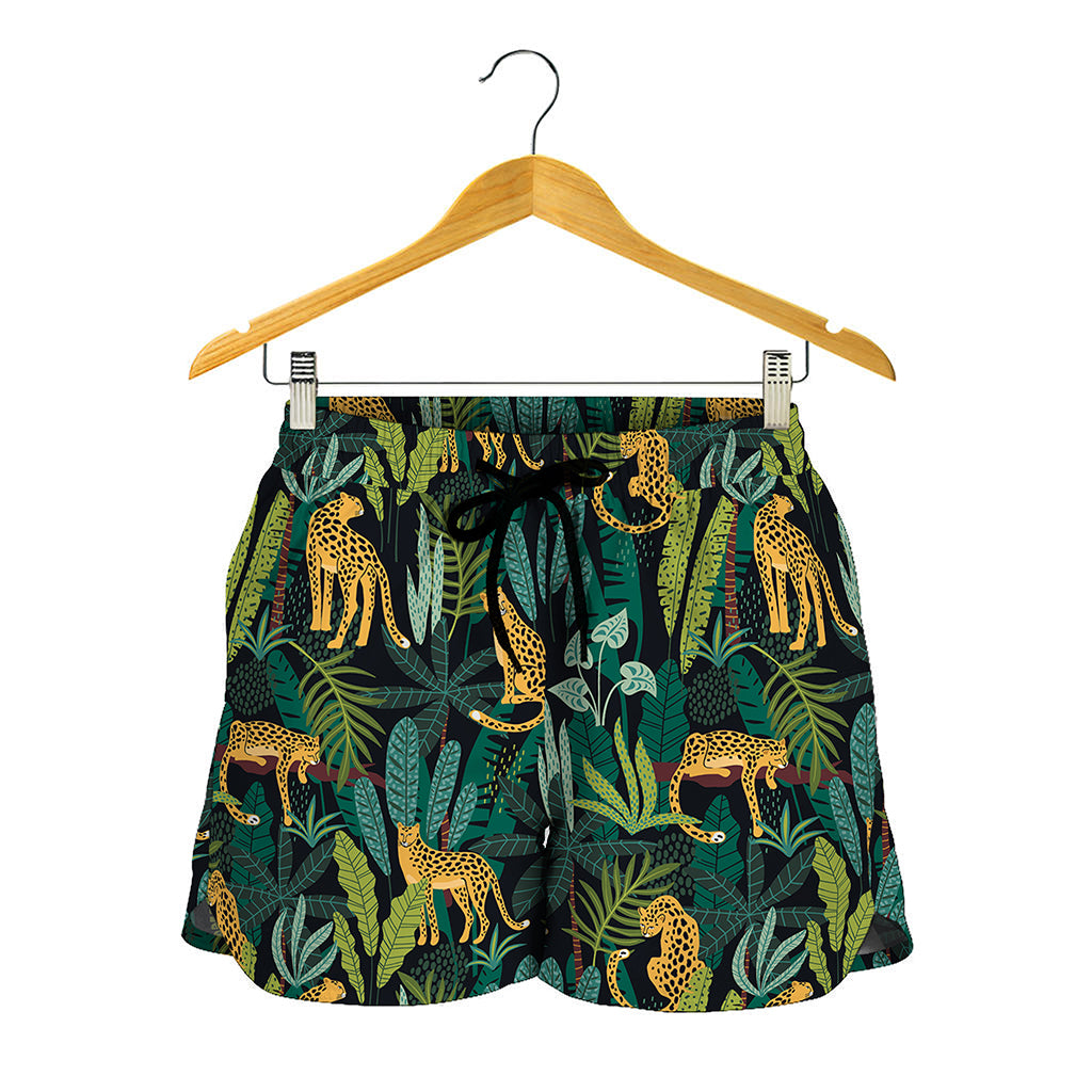 Tropical Jaguar Pattern Print Women's Shorts