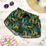 Tropical Jaguar Pattern Print Women's Shorts