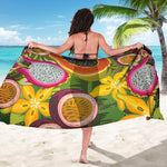Tropical Jungle Fruits Pattern Print Beach Sarong Wrap