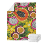 Tropical Jungle Fruits Pattern Print Blanket