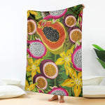 Tropical Jungle Fruits Pattern Print Blanket