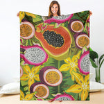 Tropical Jungle Fruits Pattern Print Blanket
