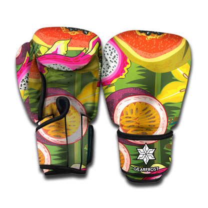 Tropical Jungle Fruits Pattern Print Boxing Gloves