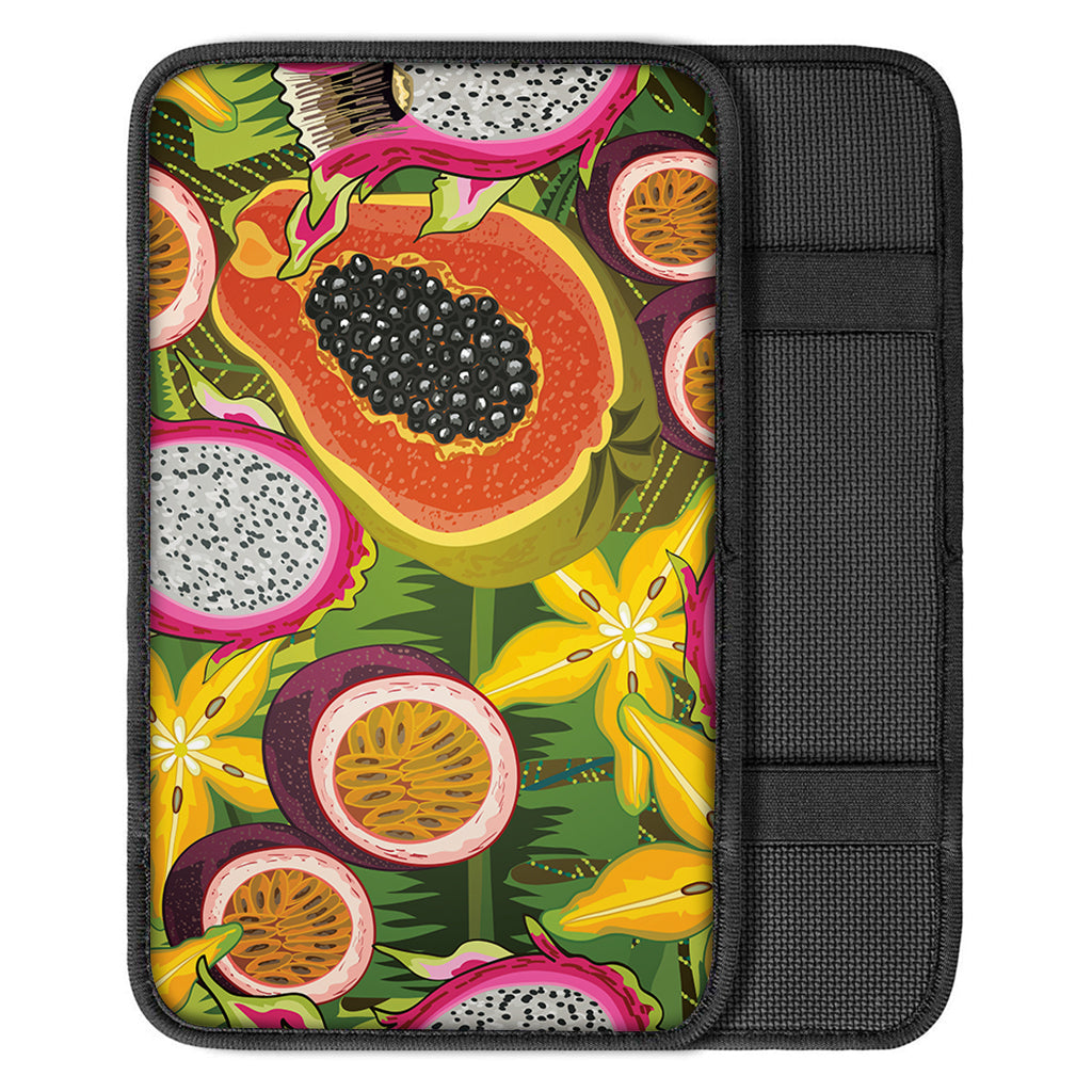 Tropical Jungle Fruits Pattern Print Car Center Console Cover