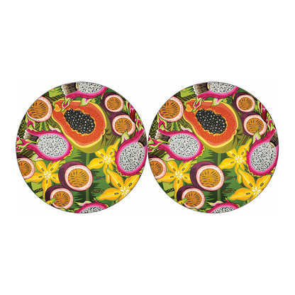 Tropical Jungle Fruits Pattern Print Car Coasters