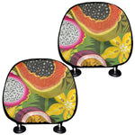 Tropical Jungle Fruits Pattern Print Car Headrest Covers
