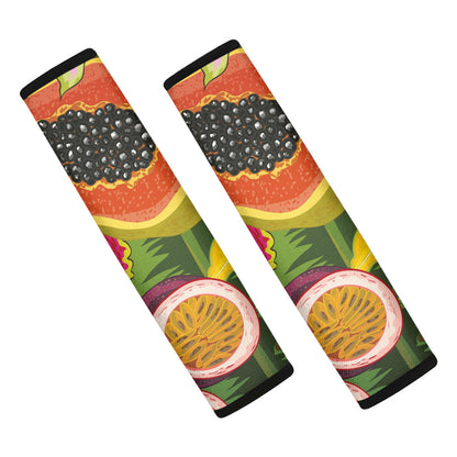 Tropical Jungle Fruits Pattern Print Car Seat Belt Covers