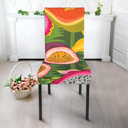 Tropical Jungle Fruits Pattern Print Dining Chair Slipcover
