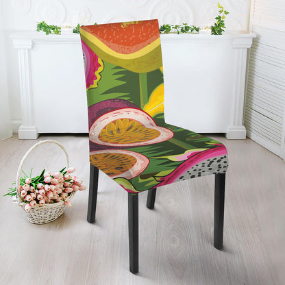 Tropical Jungle Fruits Pattern Print Dining Chair Slipcover